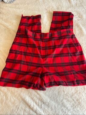 Banana Republic Red and Black Plaid Hayden Pants